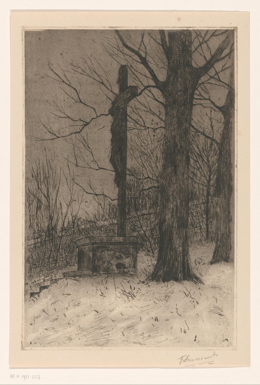 Crucifijo junto al árbol de Frans Smissaert (signed by artist)
