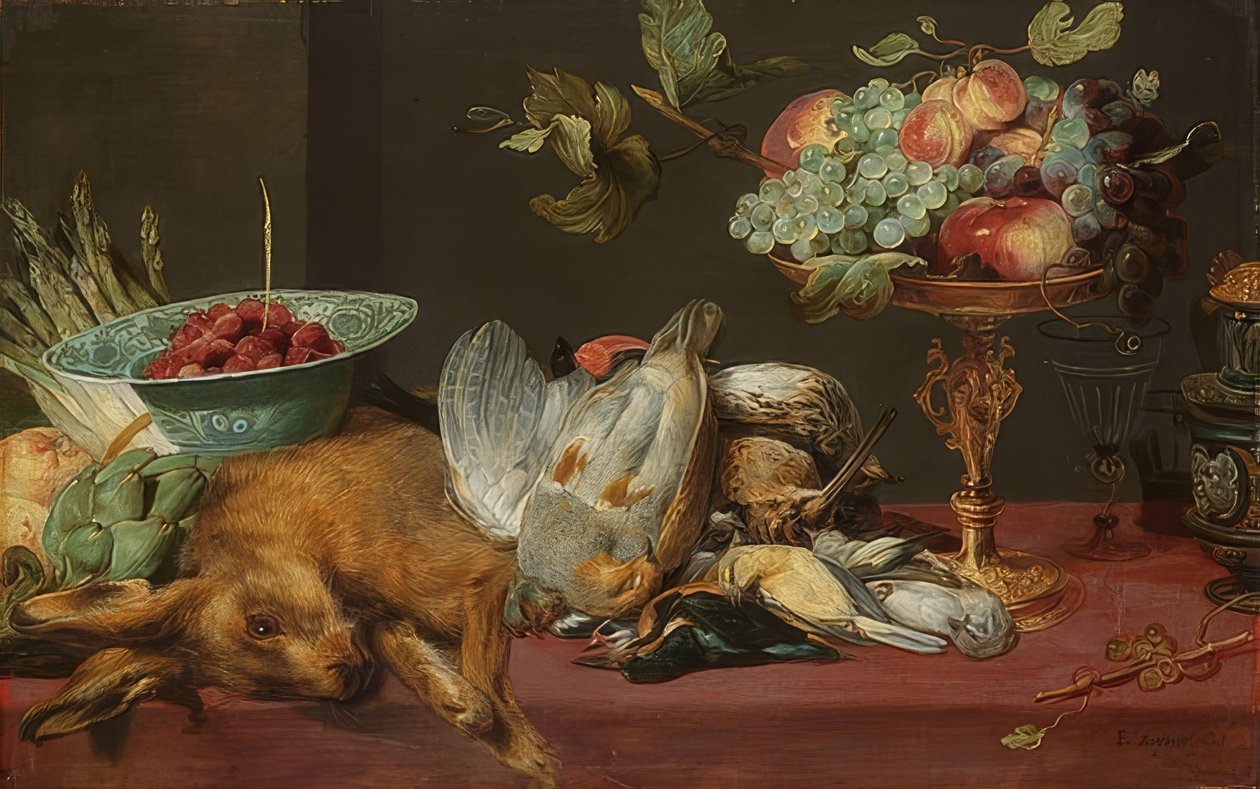 Naturaleza muerta con caza menor y frutas de Frans Snyders or Snijders