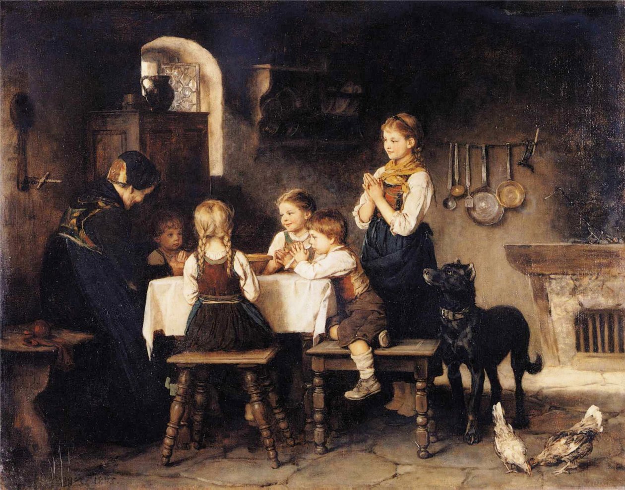Gracia antes de la comida de Franz Defregger