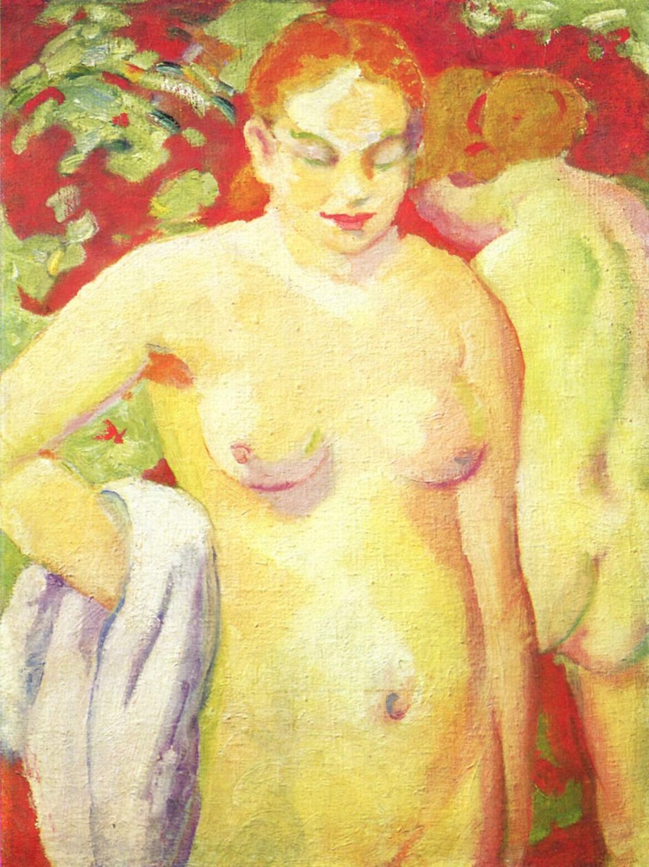 Desnudos en bermellón de Franz Marc
