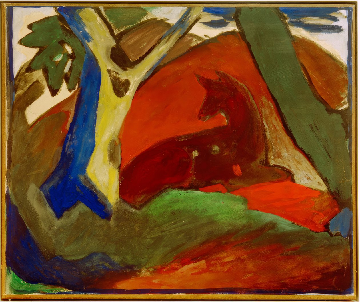 Ciervo agachado de Franz Marc