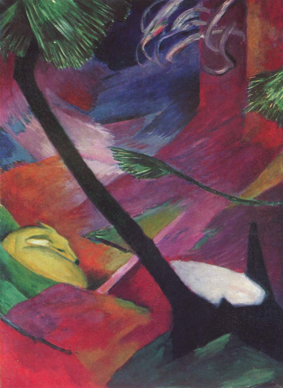 Ciervo en el bosque de Franz Marc