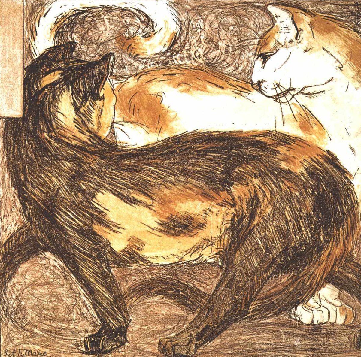 Dos gatos de Franz Marc