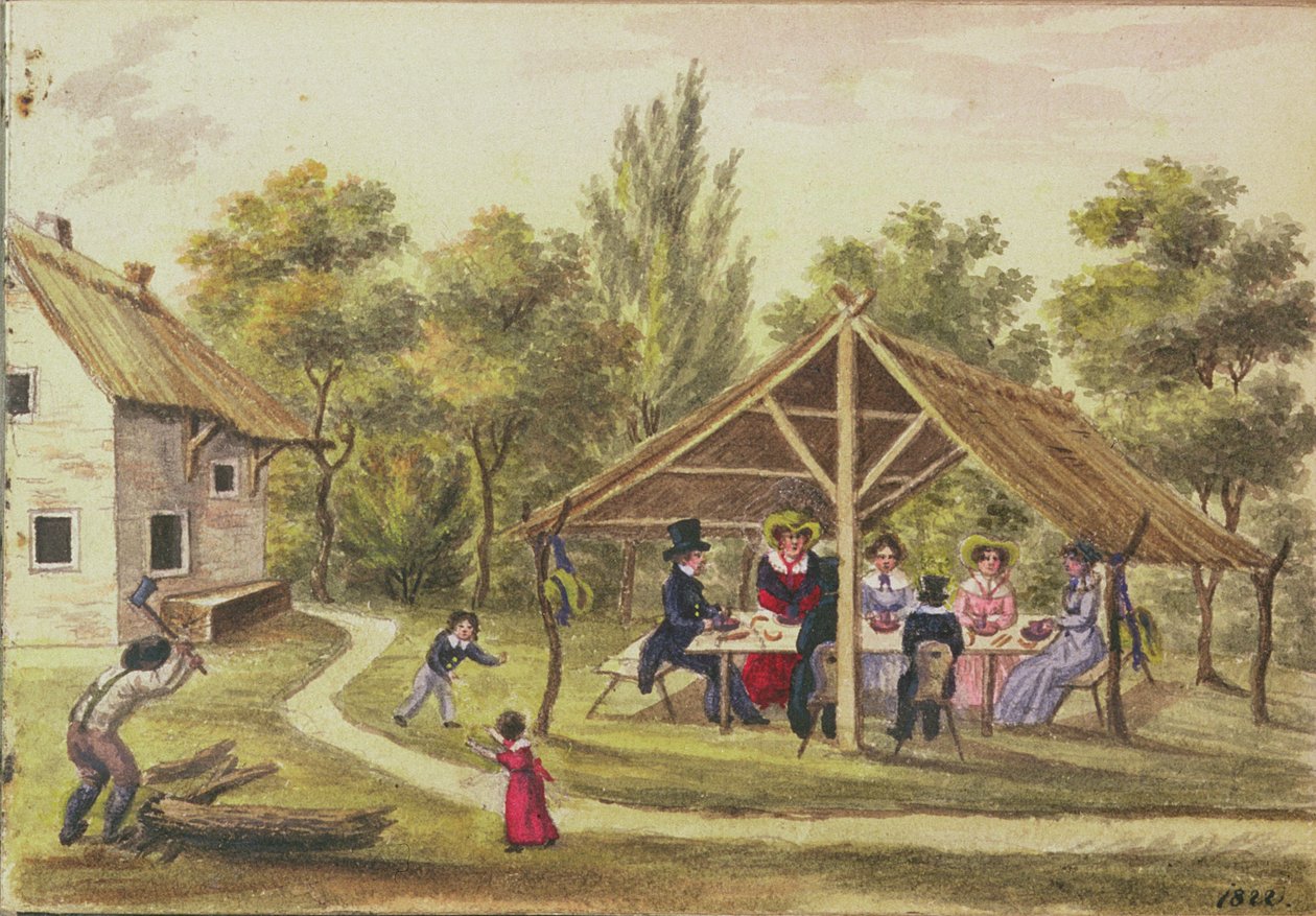 Té de la tarde en una taberna del diario de Carl Baumann escrito 1813-25, 1822 de Franz Paumgarrten