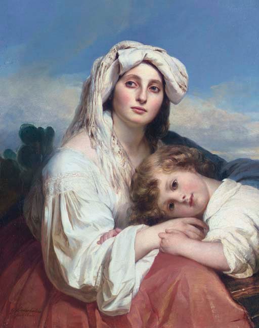 Italiana con niño de Franz Xaver Winterhalter