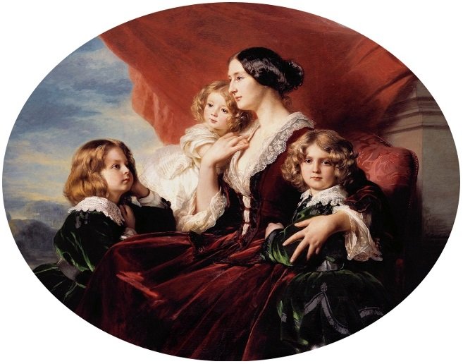 Retrato de Eliza Krasiska con niños de Franz Xaver Winterhalter