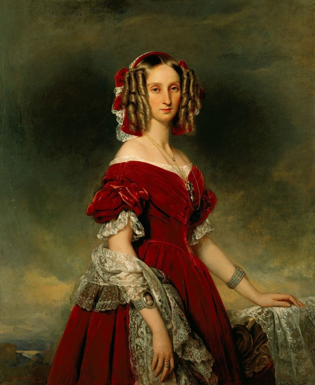 Retrato de Luisa de Orleans, Reina de los Belgas de Franz Xaver Winterhalter