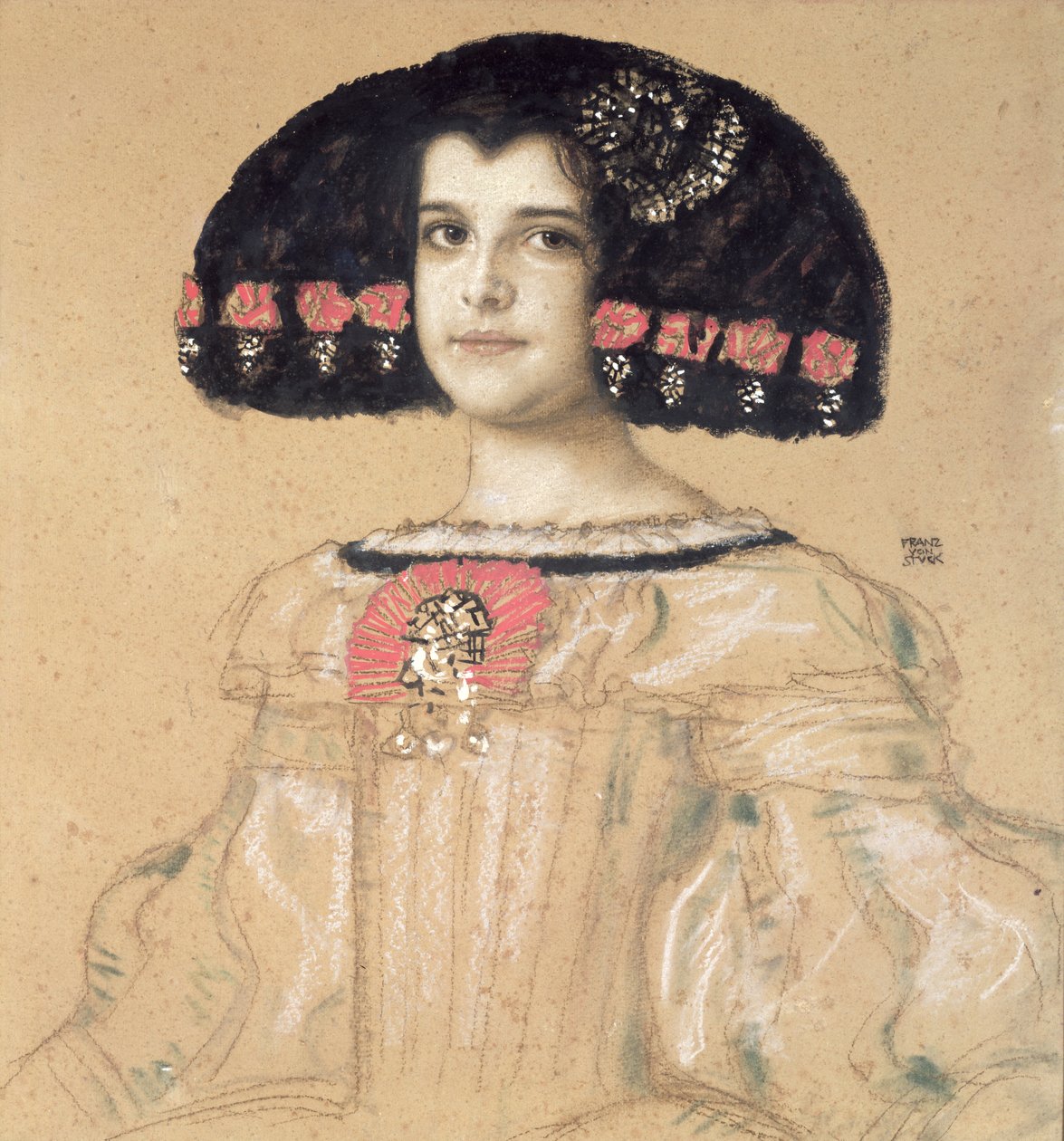 Retrato de Mary, la hija del artista, c.1908 de Franz von Stuck
