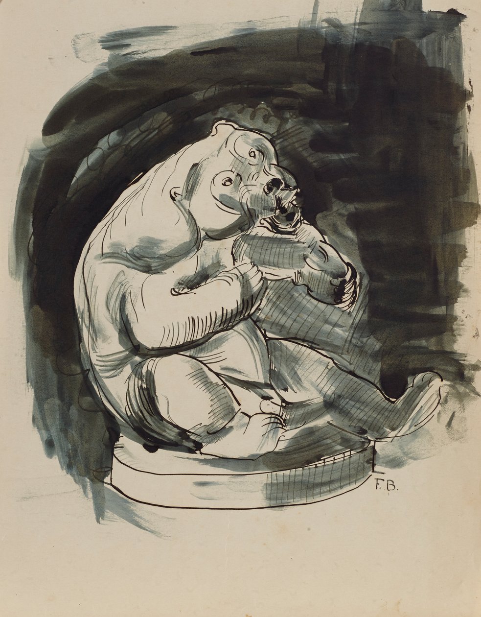 Oso malasio sentado de Franz Barwig d. Ä.