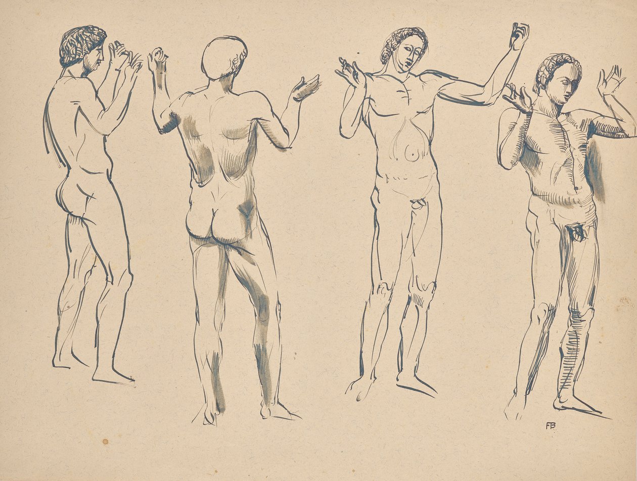 Cuatro bocetos para el locutor. de Franz Barwig d. Ä.
