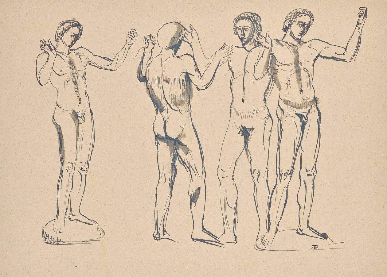 Cuatro bocetos para el locutor. de Franz Barwig d. Ä.