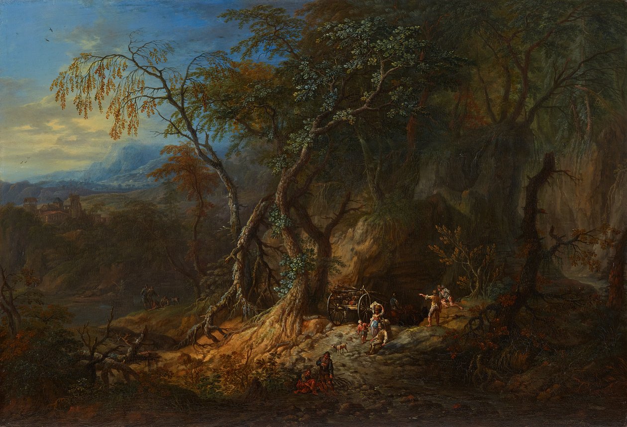 Paisaje forestal con vista abierta a la izquierda. de Franz Christoph Janneck