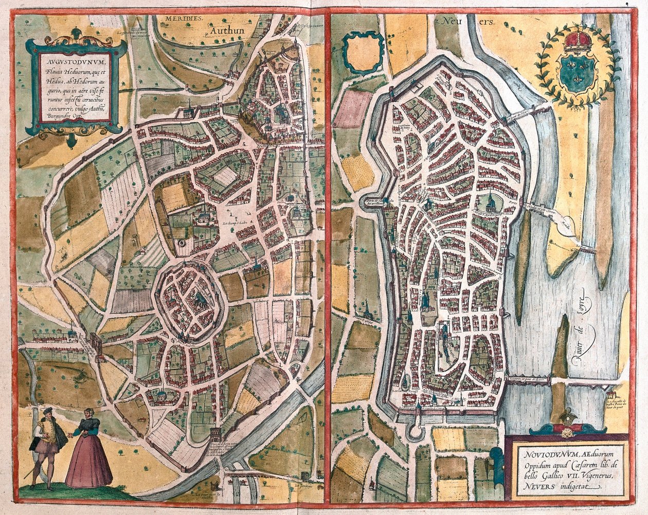 Autun y Nevers, Francia de Franz Hogenberg