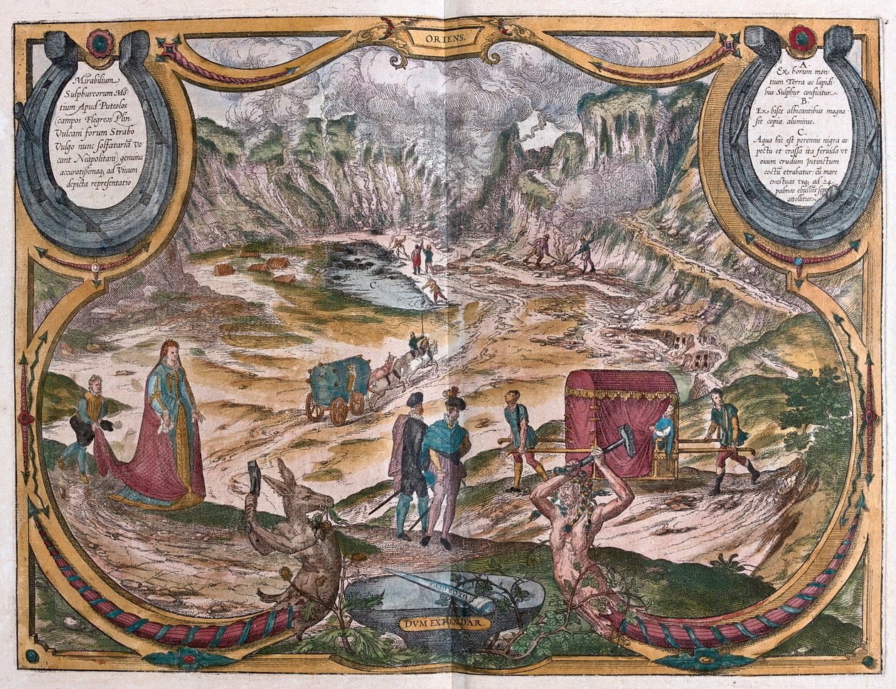 Campos Flegreos, cerca de Nápoles, Italia (grabado) de Franz Hogenberg