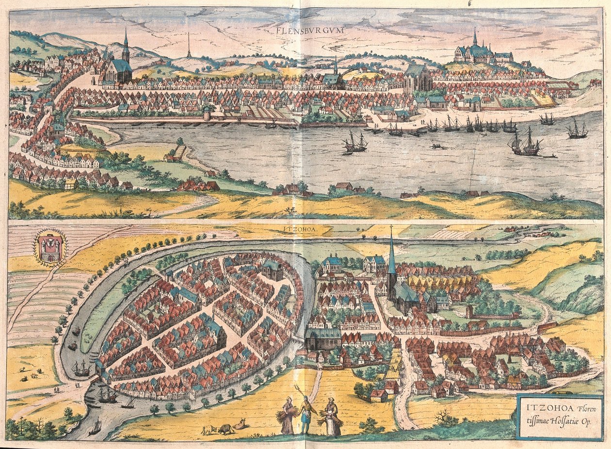 Flensburg e Itzehoe, Alemania (grabado) de Franz Hogenberg