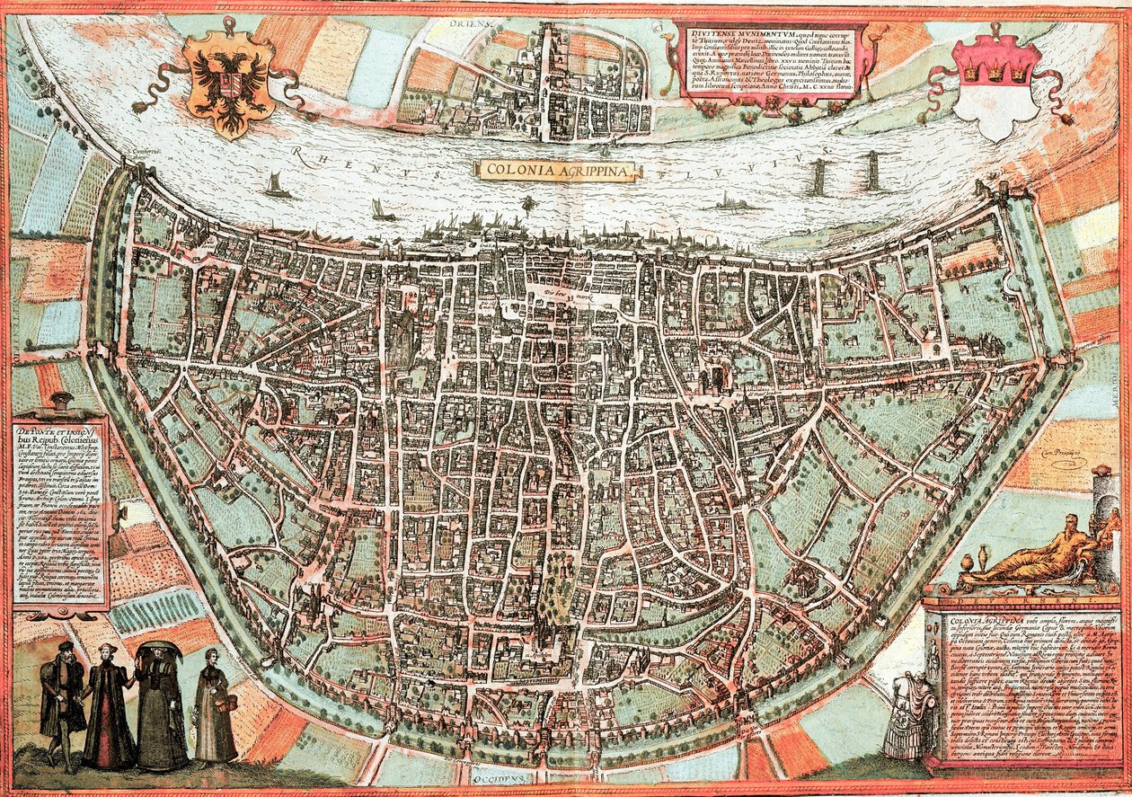 Mapa de Colonia - Alemania (grabado) de Franz Hogenberg