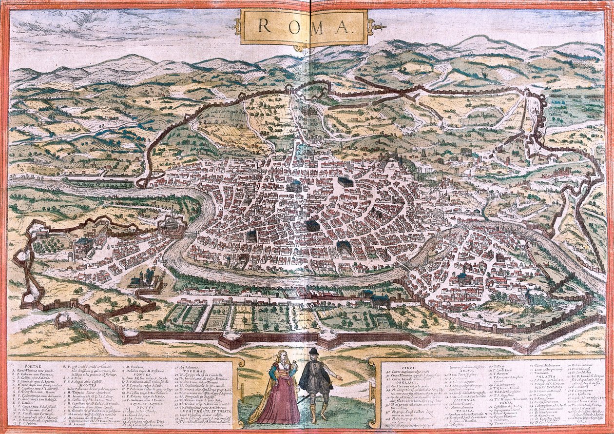Plano de Roma, Italia de Franz Hogenberg