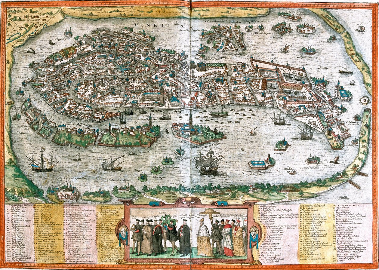 Plano de Venecia (Venetia), Italia de Franz Hogenberg