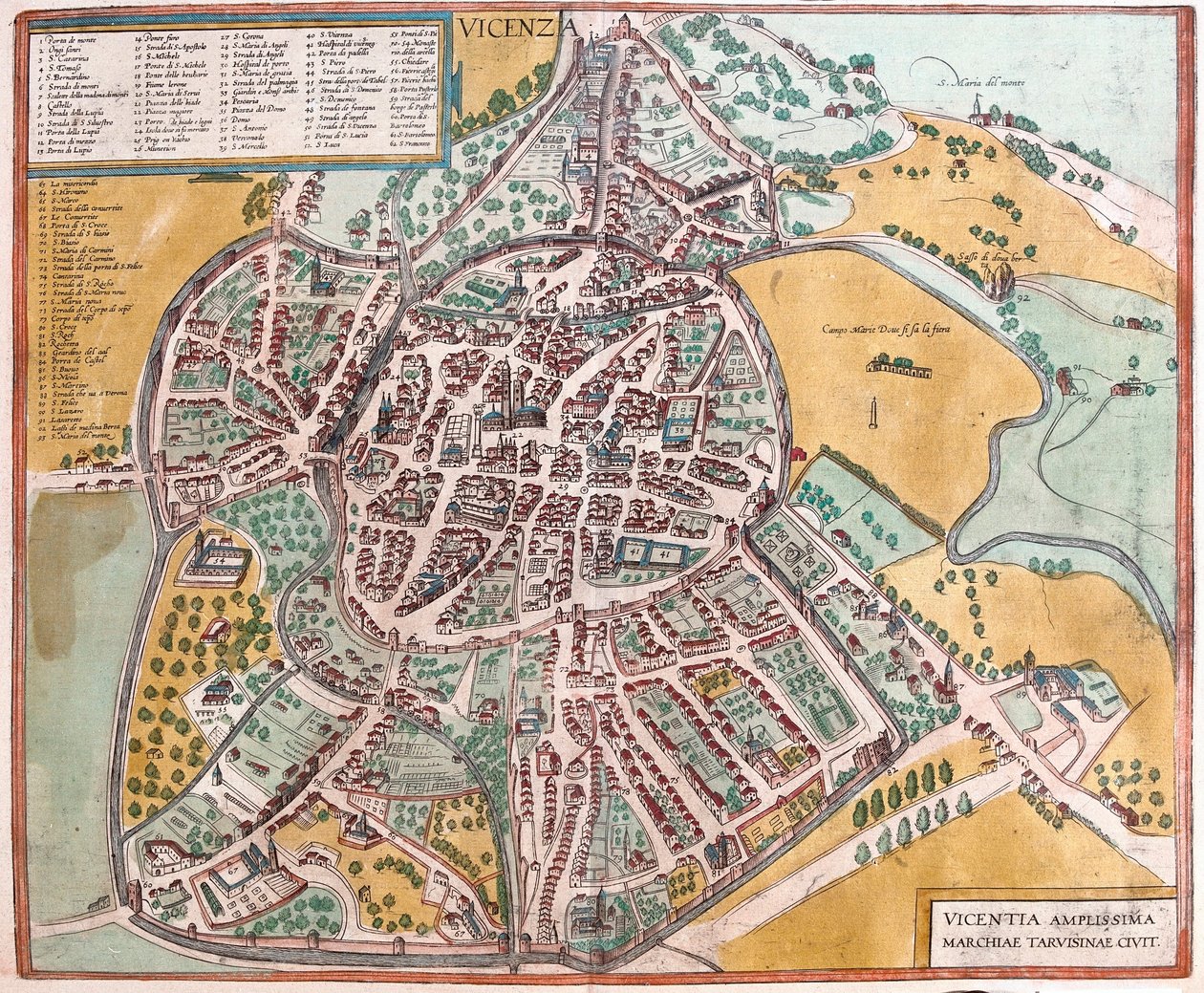 Vicenza, Italia (grabado) de Franz Hogenberg