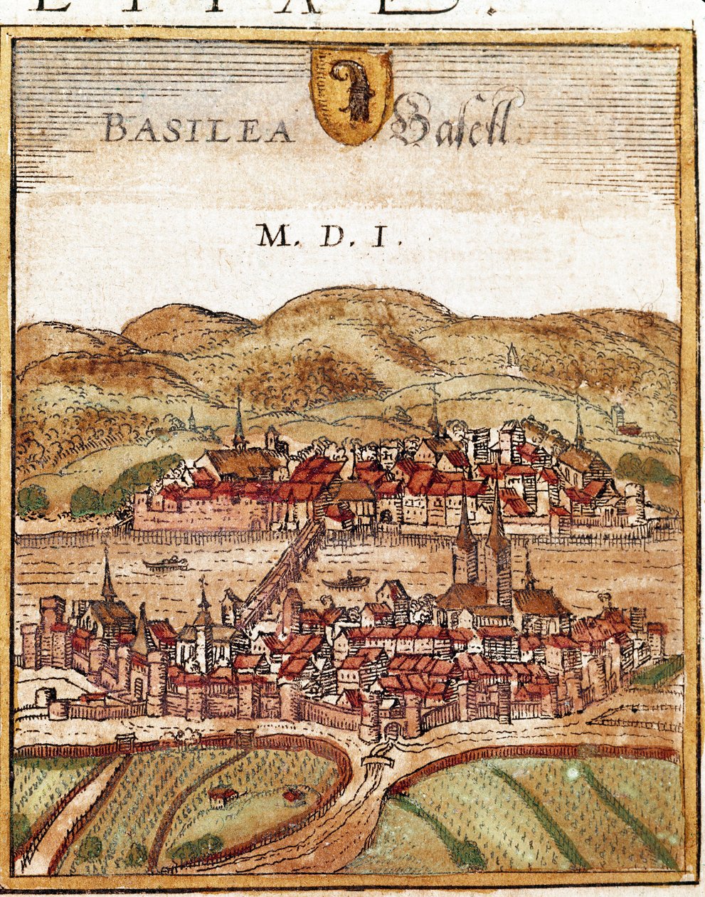Vista de Basilea - Suiza (grabado) de Franz Hogenberg