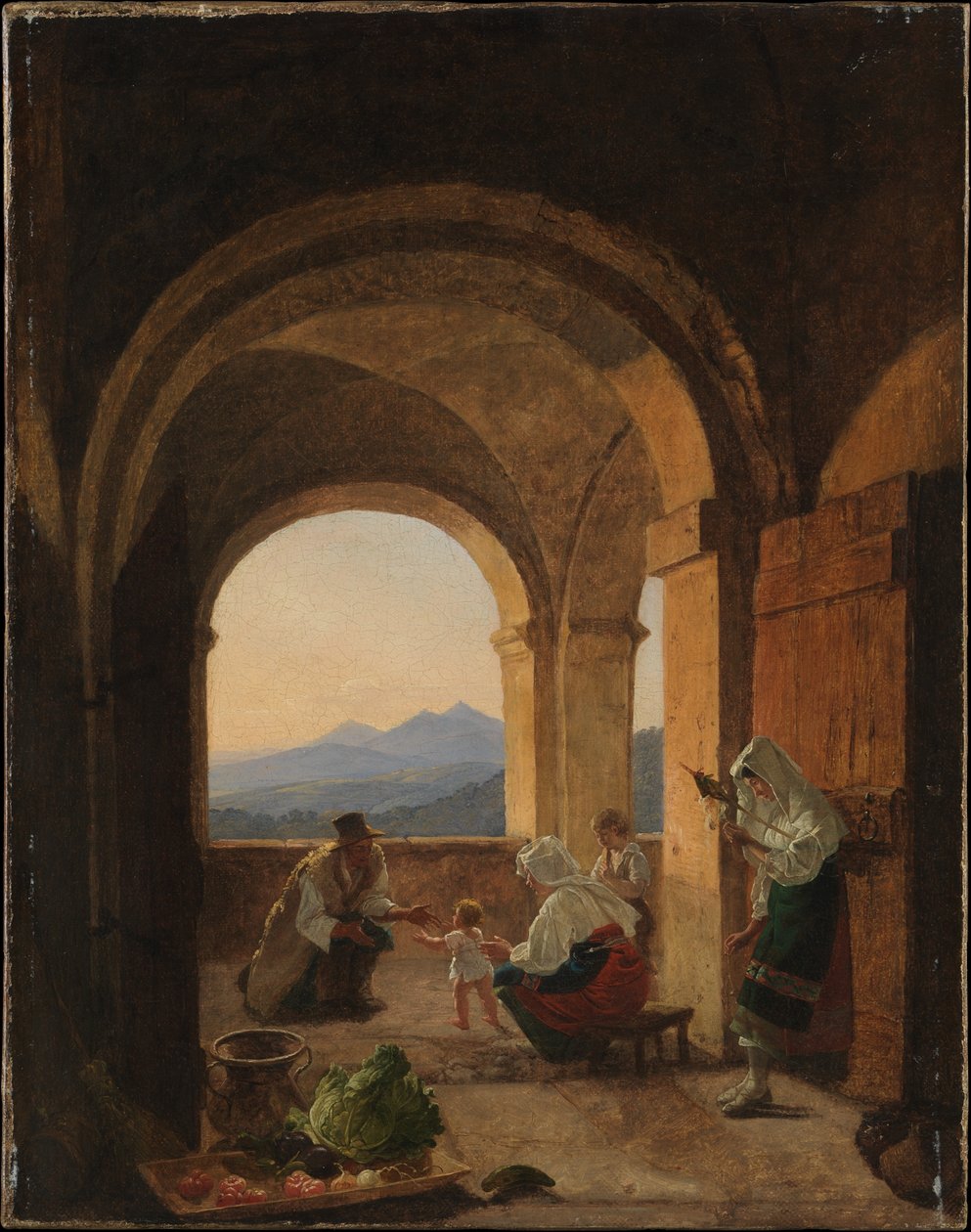 Primeros pasos, c.1820-25 (óleo sobre lienzo) de Franz Ludwig Catel