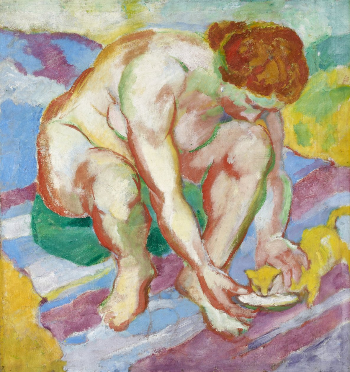Desnudo con gato de Franz Marc
