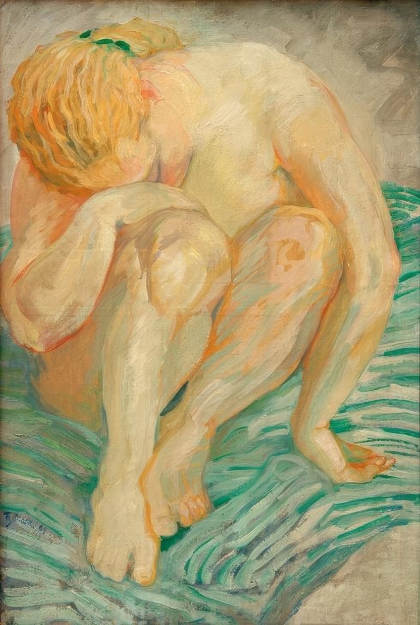 Estudio de Desnudo (Desnudo Femenino) de Franz Marc