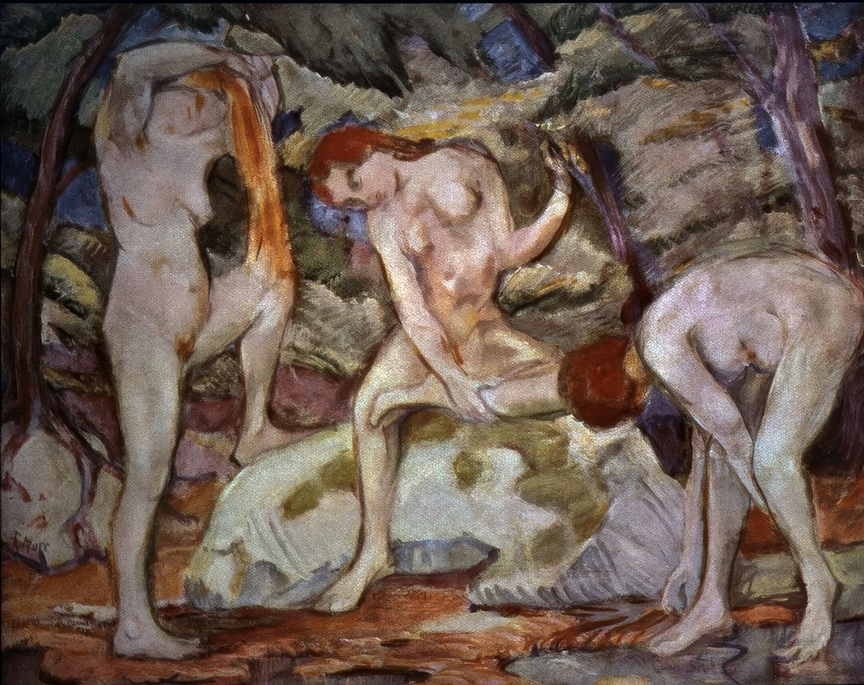 Bañistas (1910) de Franz Marc