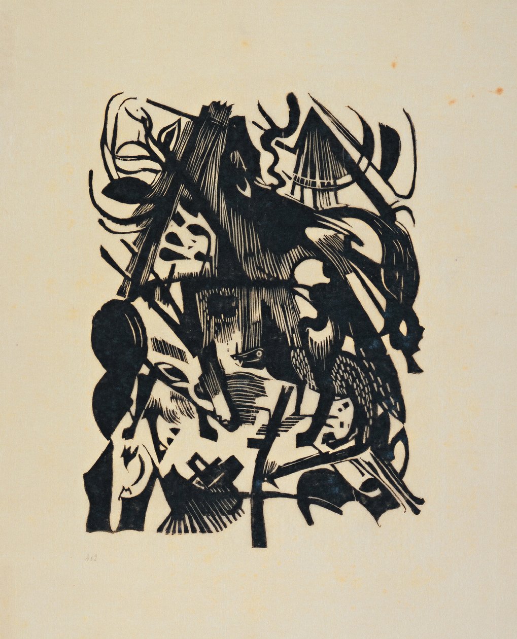 Nacimiento del lobo de Franz Marc