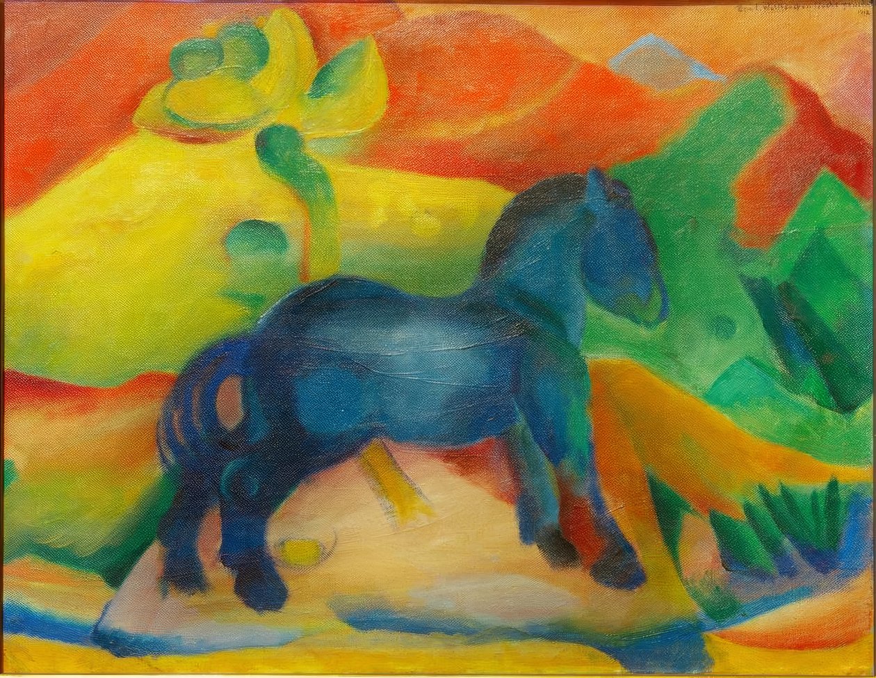 Caballito azul, pintura infantil de Franz Marc