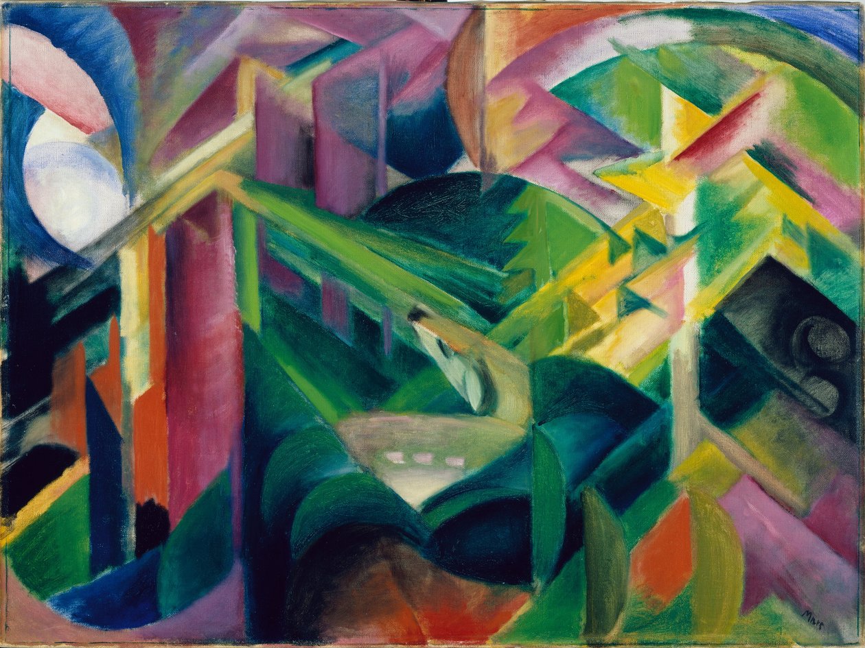 Ciervos en el jardín de un monasterio de Franz Marc