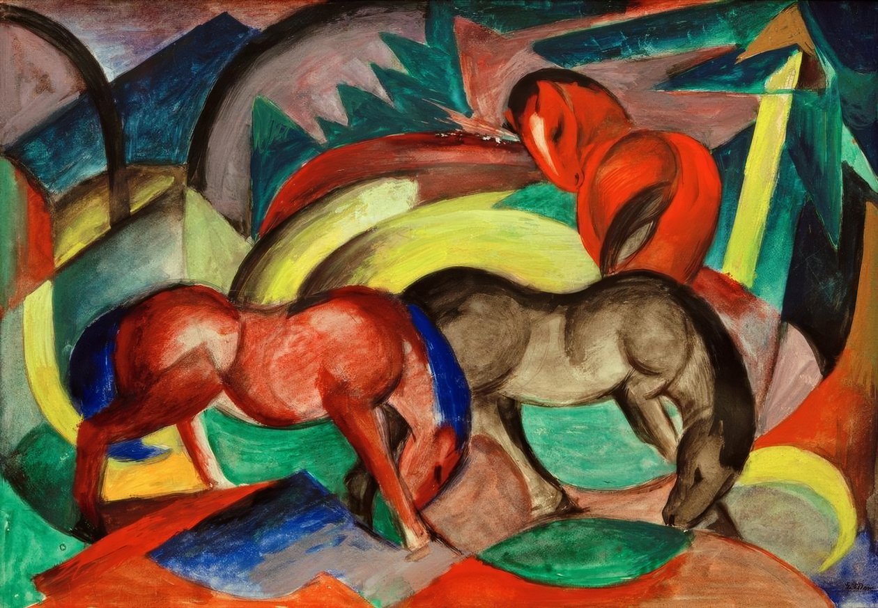 Tres caballos de Franz Marc