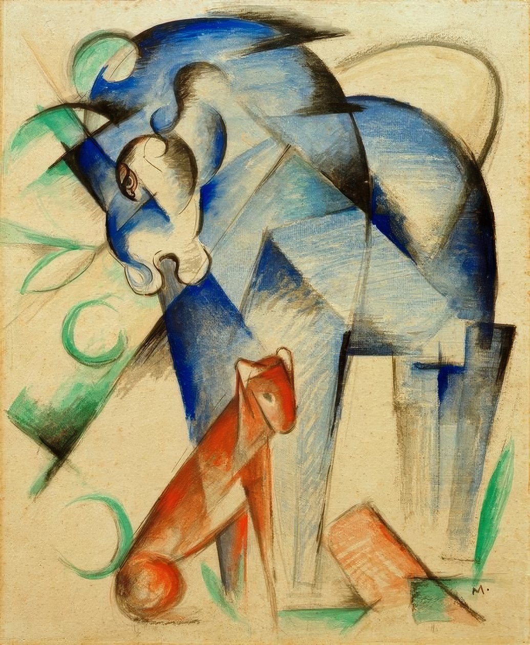 Animales fabulosos (Caballo azul y perro rojo) de Franz Marc