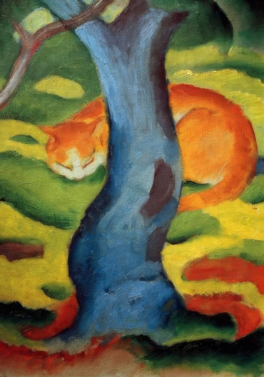 Retrato infantil (Gato detrás de un árbol) de Franz Marc