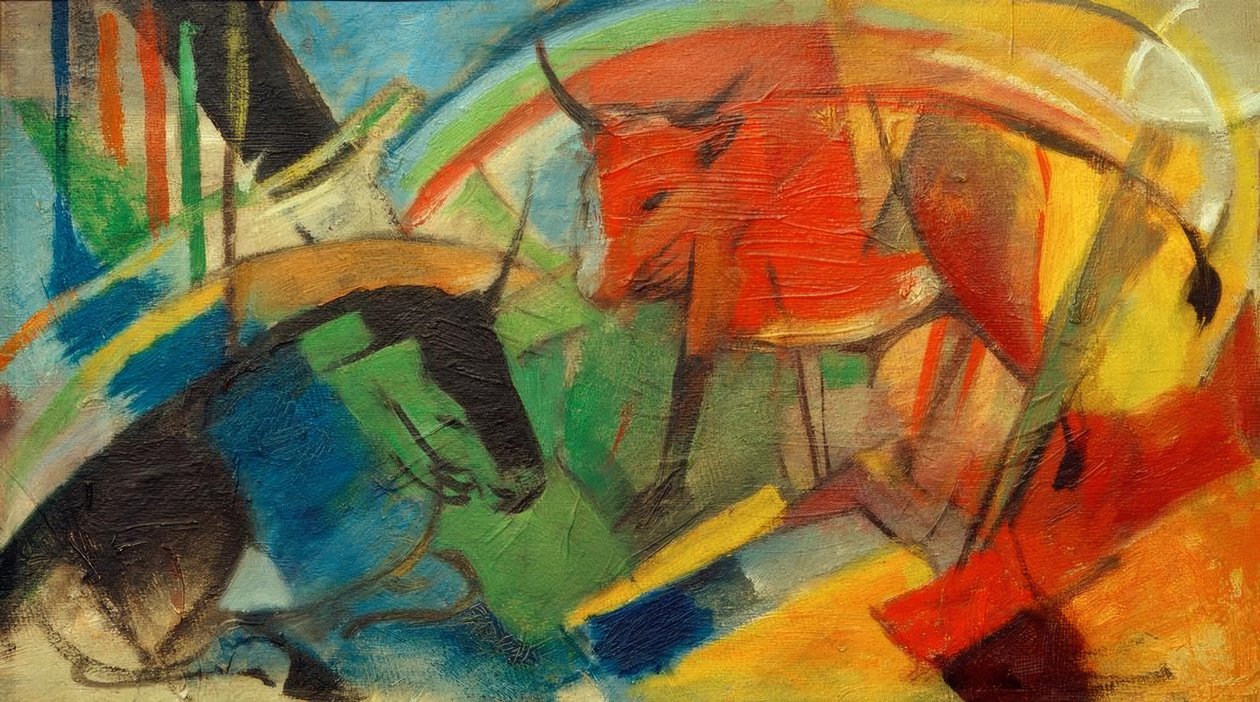 Pequeño cuadro con vacas de Franz Marc