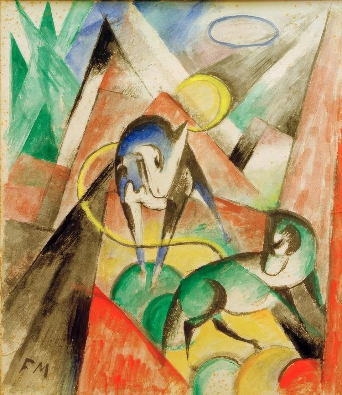 Paisaje con dos caballos de Franz Marc