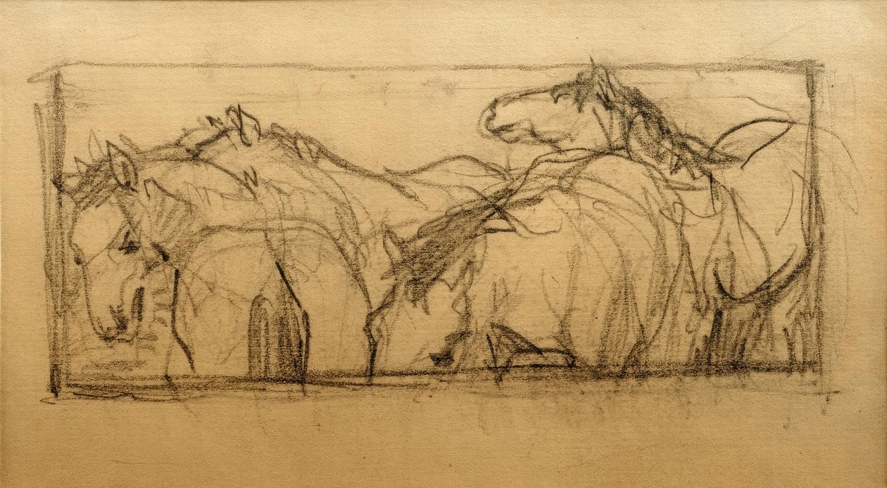 Estudio de caballos de Lenggries (Estudio de caballos) de Franz Marc