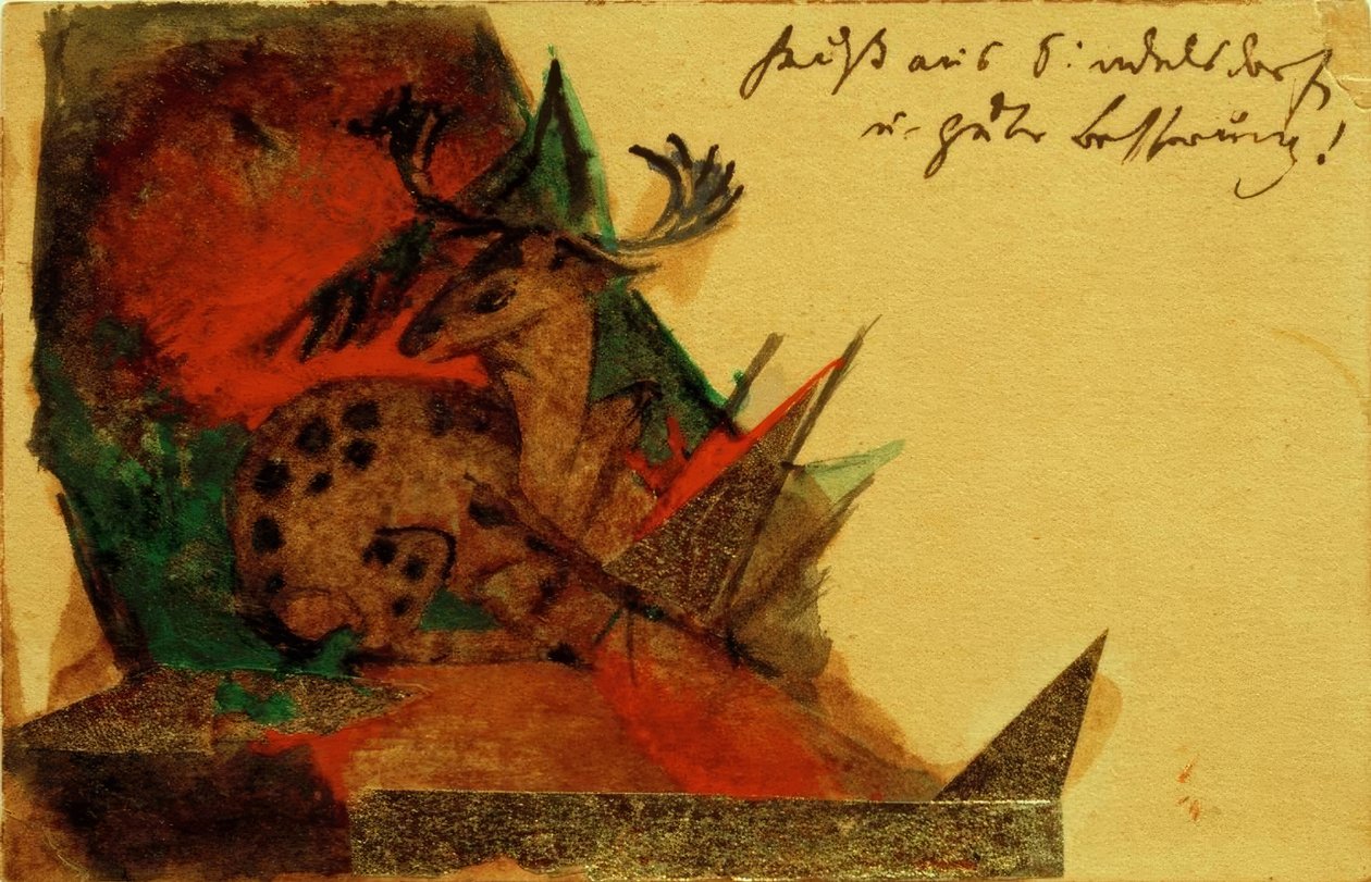 Ciervo acostado de Franz Marc