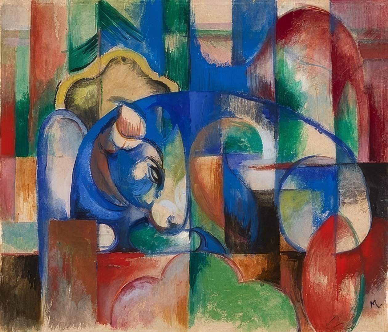 Toro acostado de Franz Marc