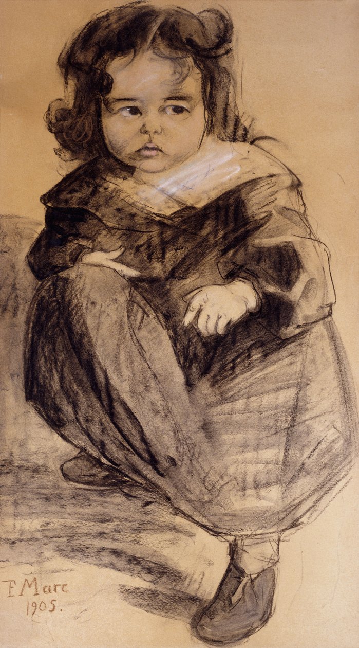 Niña con un collar blanco de Franz Marc