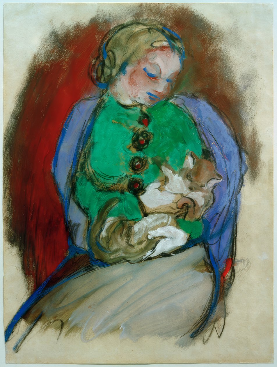 Niña con gato de Franz Marc
