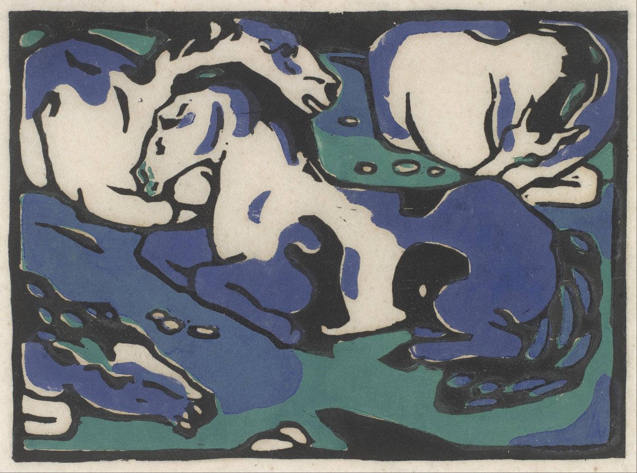 Caballos en reposo de Franz Marc