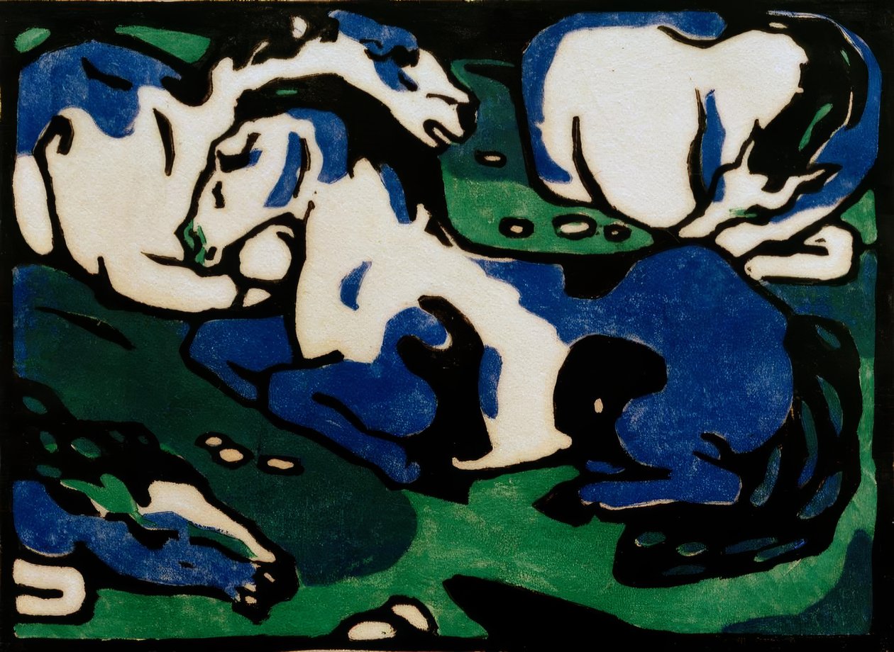 Caballos descansando de Franz Marc