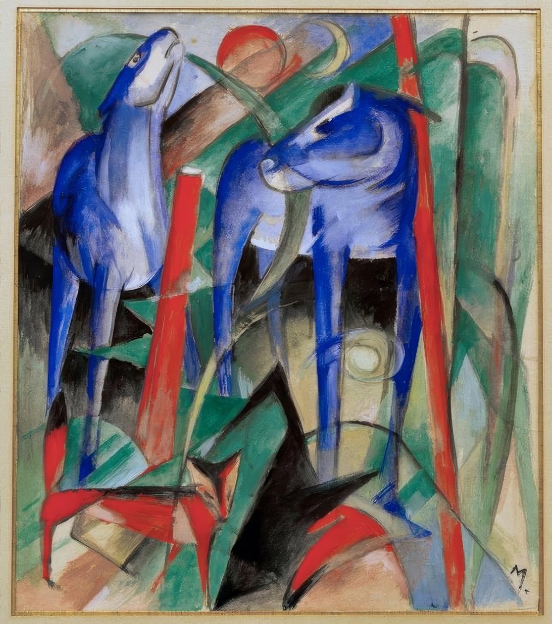 Creación de los caballos (Tres animales fabulosos) de Franz Marc