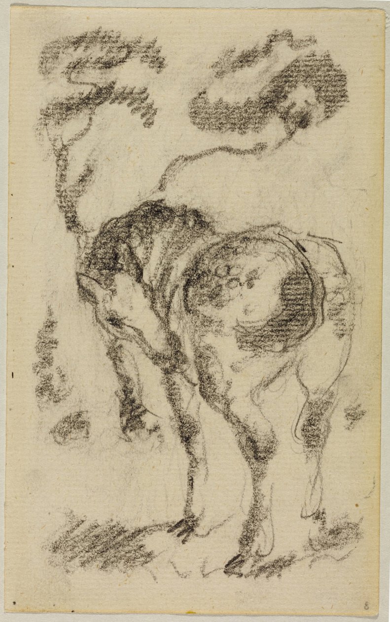 Caballo de pie con árboles de Franz Marc