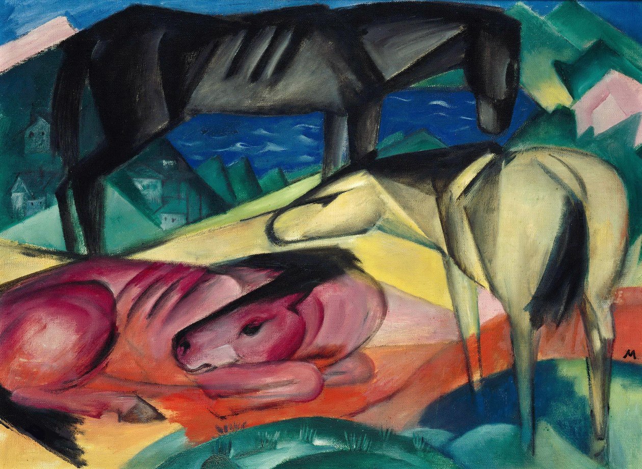 Tres caballos II, 1913 de Franz Marc