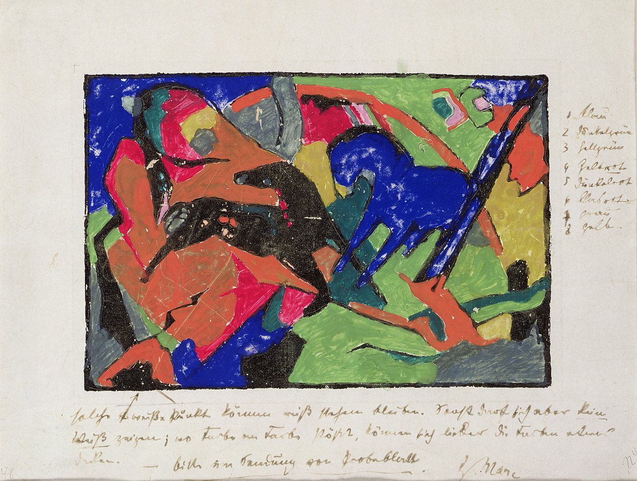 Dos caballos, 1911-12 de Franz Marc