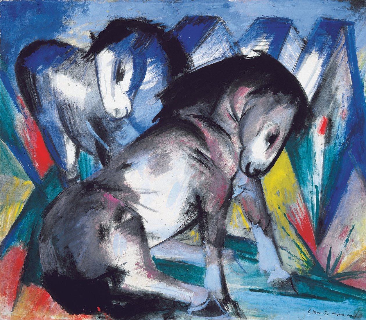 Dos caballos, 1913 de Franz Marc