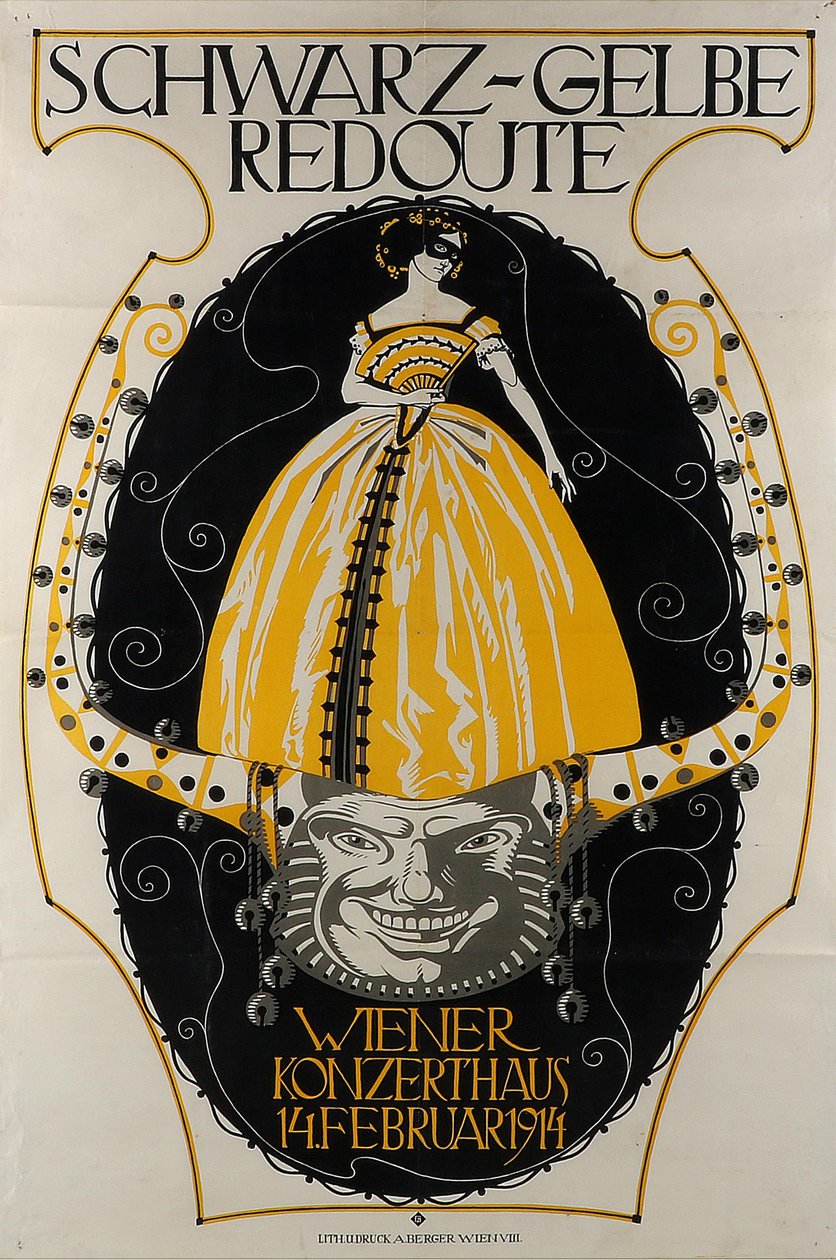 Schwarz-Gelbe Redoute Wiener Konzerthaus, 1914 de Franz Wacik