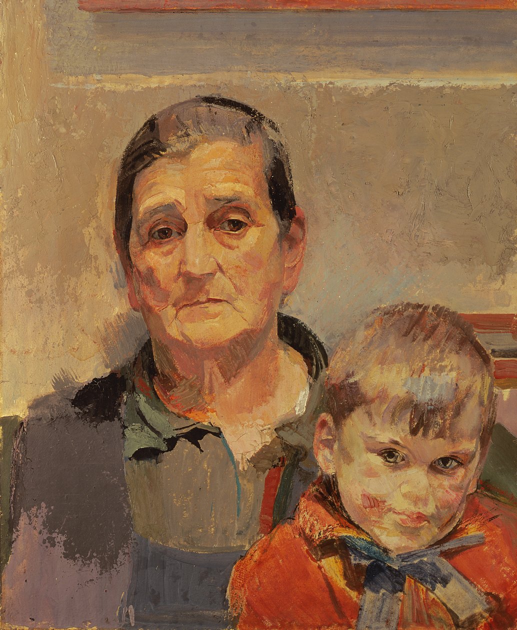 La madre del artista con un niño pequeño de Franz Wiegele